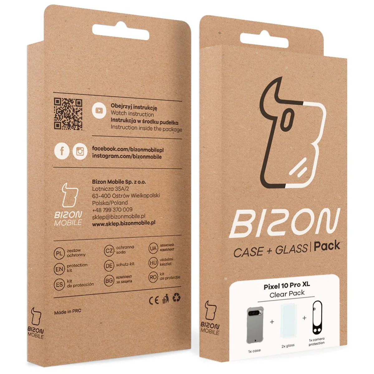 Schutzhülle + 2x gehärtetes Glas + Kameraschutz für Google Pixel 10 Pro XL, Bizon Case Clear Pack, Transparent - Image 11