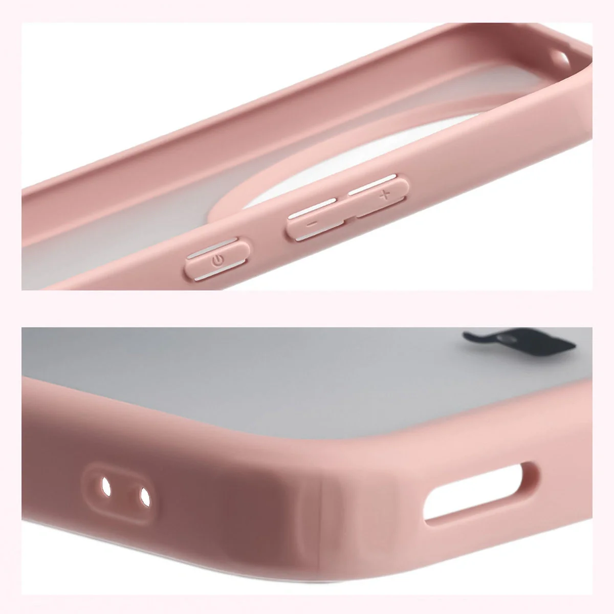 Schutzhülle + gehärtetem Glas Bizon Angelo Pack für Honor Magic8 Lite, Getönte mit hellrosem Rahmen - Image 5