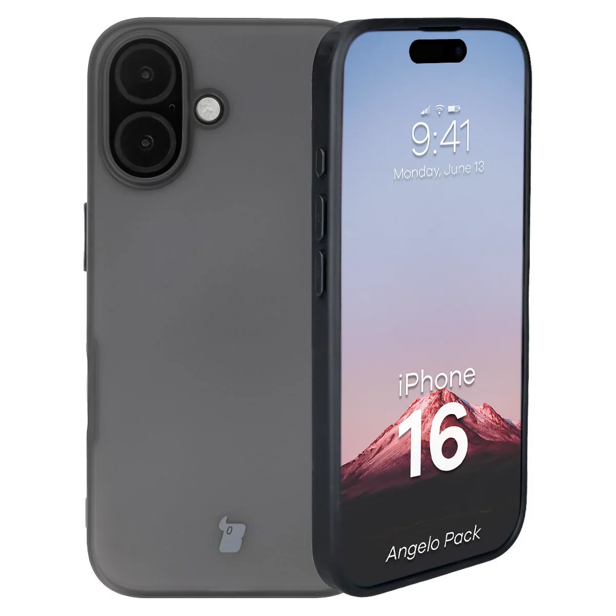 Schutzhülle + gehärtetem Glas Bizon Angelo Pack für iPhone 16, Getönte mit schwarzem Rahmen - Image 3