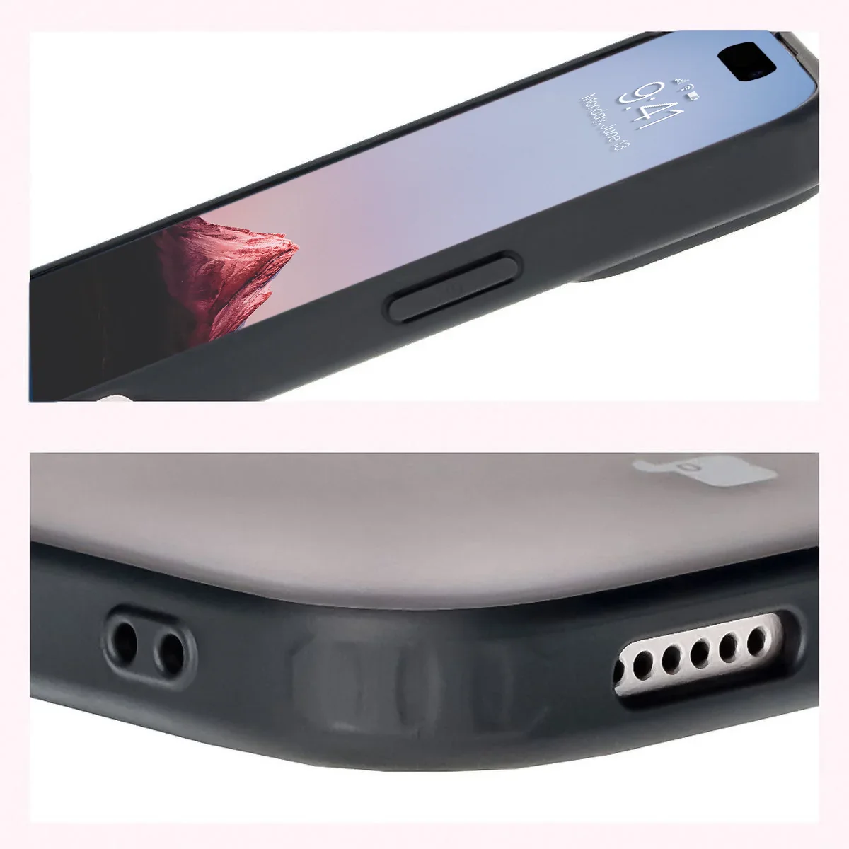 Schutzhülle + gehärtetem Glas Bizon Angelo Pack für iPhone 16, Getönte mit schwarzem Rahmen - Image 5