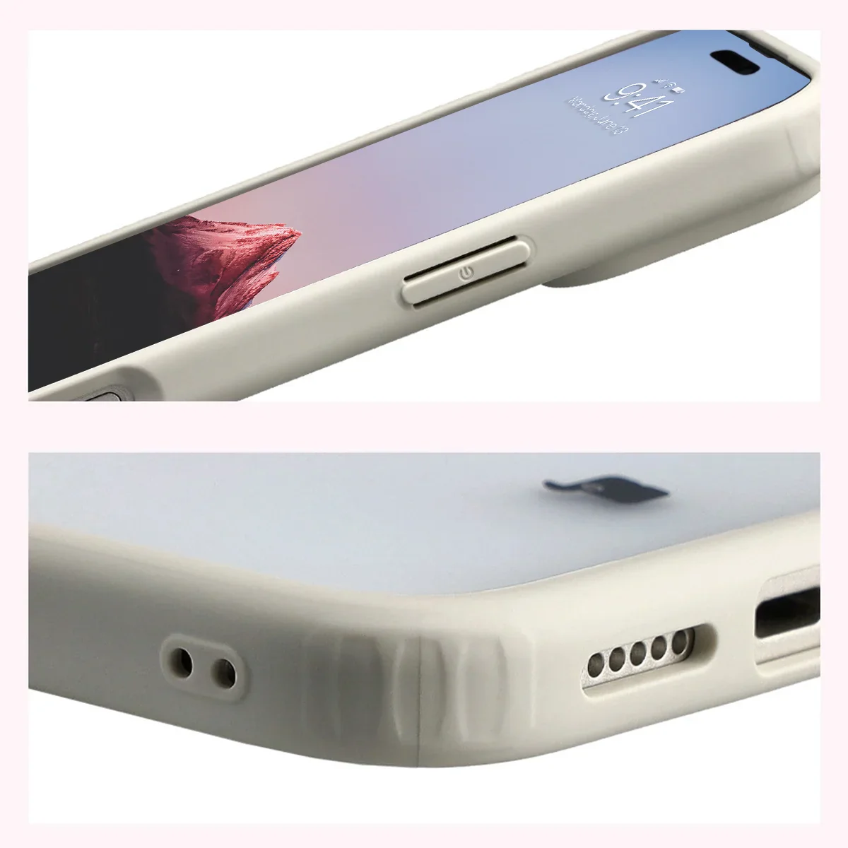 Schutzhülle + gehärtetem Glas Bizon Angelo Pack für iPhone 17 Pro Max, Getönte mit beigem Rahmen - Image 5