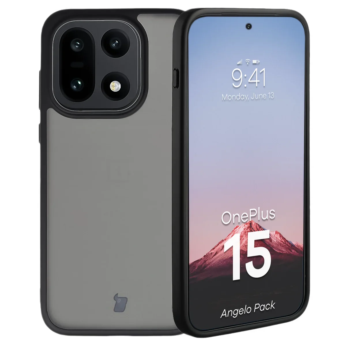 Schutzhülle + gehärtetem Glas Bizon Angelo Pack für OnePlus 15, Getönte mit schwarzem Rahmen - Image 3
