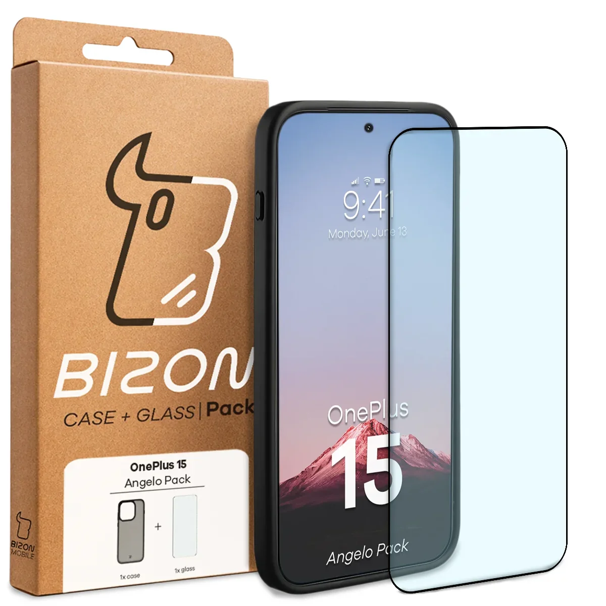 Schutzhülle + gehärtetem Glas Bizon Angelo Pack für OnePlus 15, Getönte mit schwarzem Rahmen - Image 8