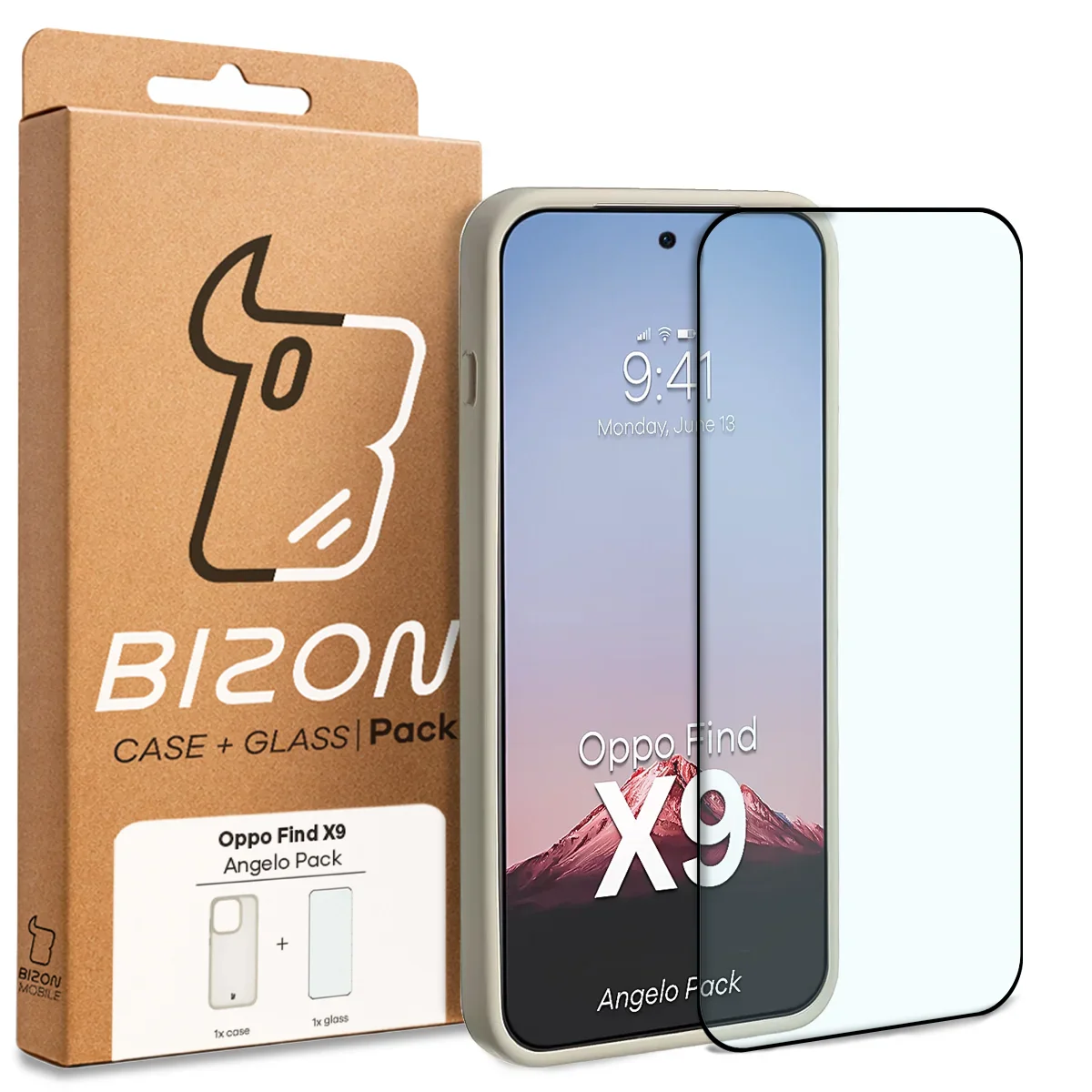 Schutzhülle + gehärtetem Glas Bizon Angelo Pack für Oppo Find X9, Getönte mit beigem Rahmen - Image 8