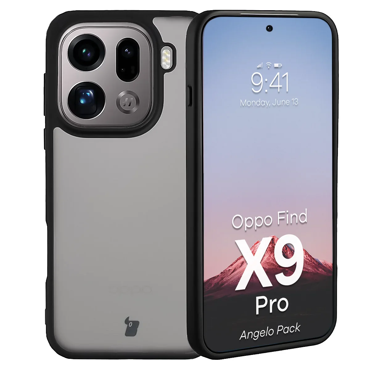Schutzhülle + gehärtetem Glas Bizon Angelo Pack für Oppo Find X9 Pro, Getönte mit schwarzem Rahmen - Image 3