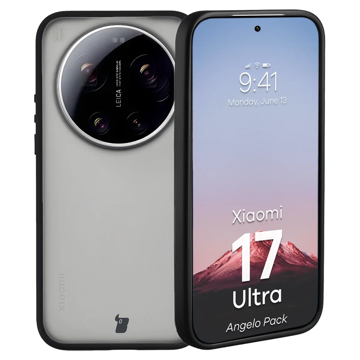 Schutzhülle + gehärtetem Glas Bizon Angelo Pack für Xiaomi 17 Ultra, Getönte mit schwarzem Rahmen - Image 3
