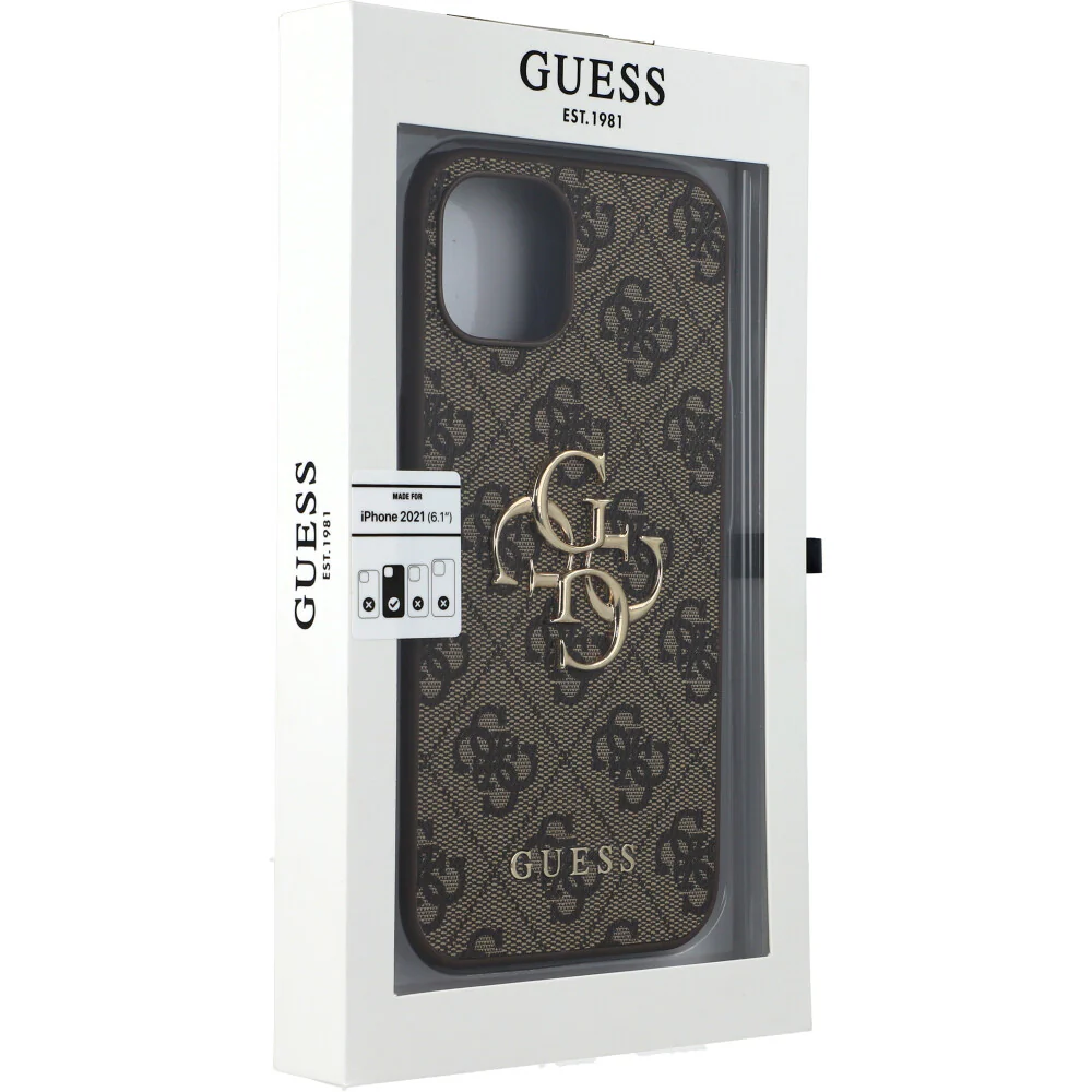 Schutzhülle Guess 4G Big Metal Logo für iPhone 13, Braun - Image 8