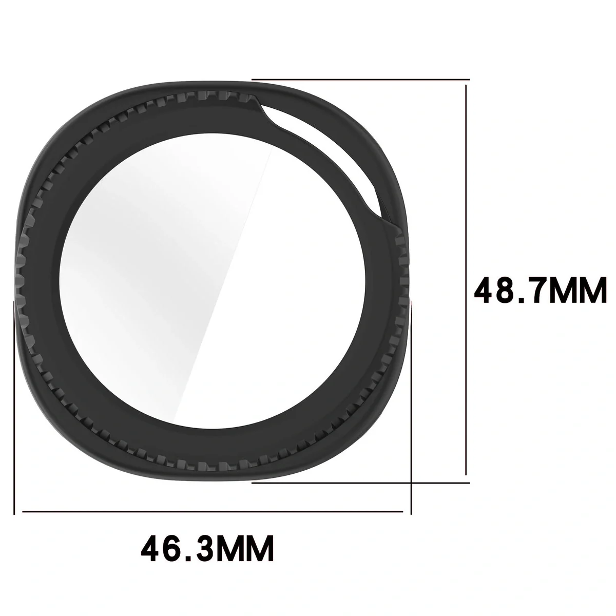 Schutzhülle mit Glas für Samsung Galaxy Watch 8 Classic 46 mm, Bizon Case Watch Adamo, Mattes Schwarz - Image 2