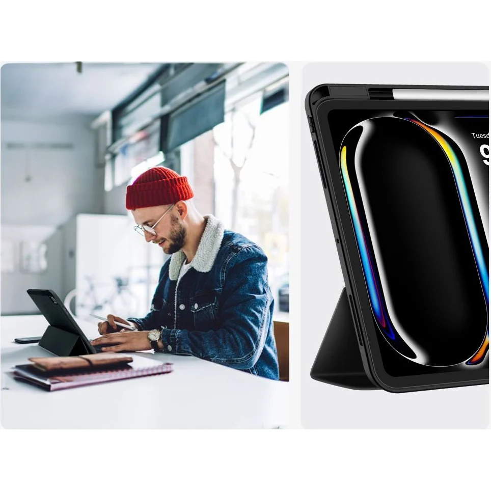 Schutzhülle mit Klappe für Apple iPad Pro 11 2024/2025, Tech-Protect SC Pen, Schwarz - Image 9