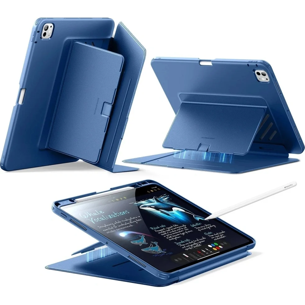 Schutzhülle mit Klappe für iPad Pro 13" 7/8 2025/2024, ESR Flip Hybrid, Dunkelblau