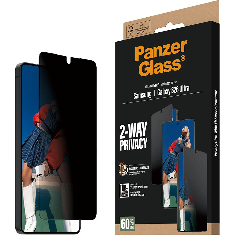 Sichtschutzglas mit Applikator für Galaxy S26 Ultra, PanzerGlass 2-Way Privacy Ultra-Wide Fit EasyAligner - Image 6