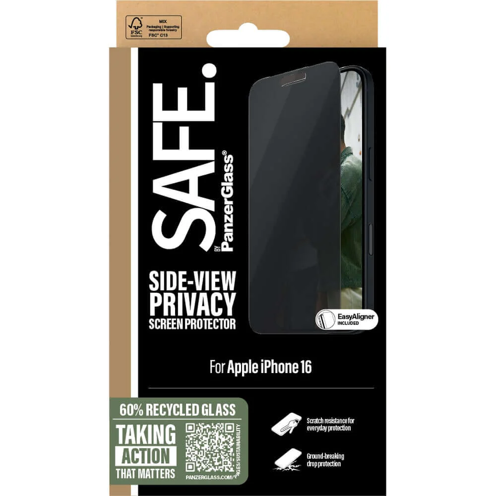 Sichtschutzglas mit Applikator für iPhone 16 / 15, Safe by PanzerGlass Ultra-Wide Fit Privacy + EasyAligner - Image 5