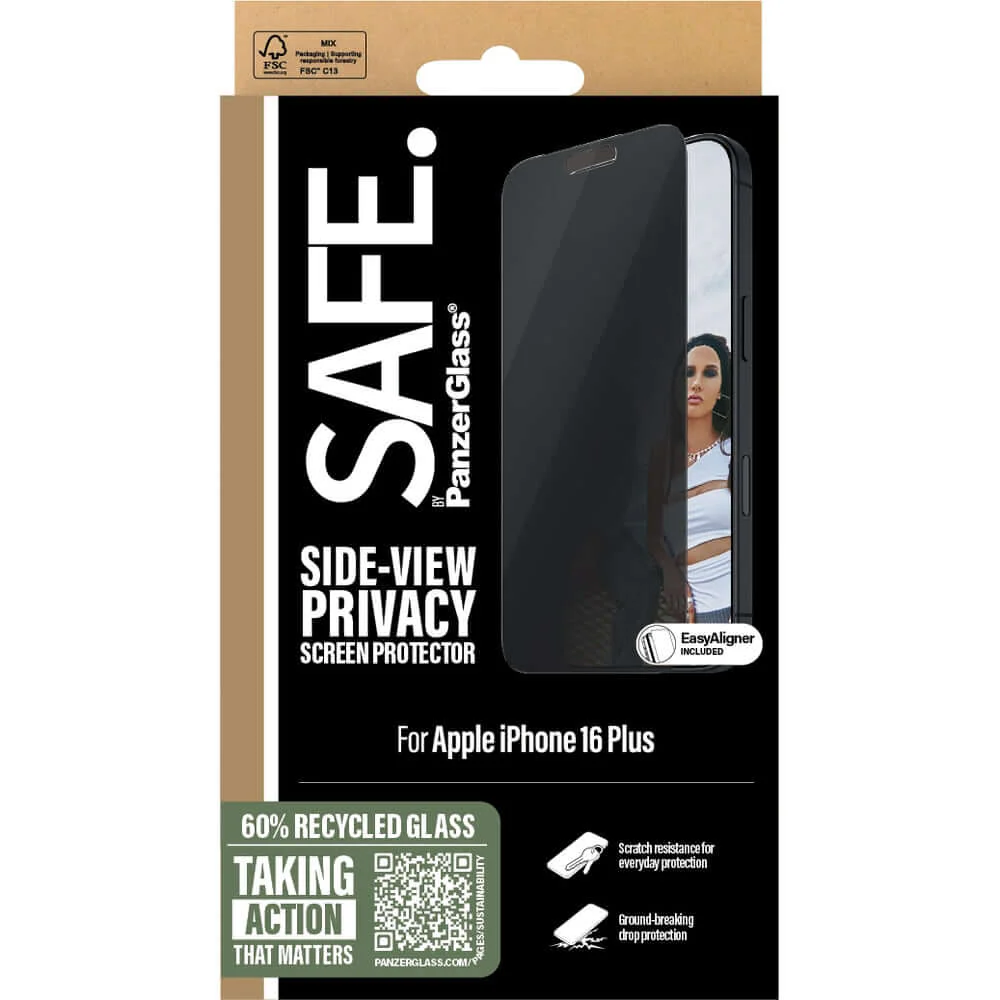 Sichtschutzglas mit Applikator für iPhone 16 Plus / 15 Plus, Safe by PanzerGlass Ultra-Wide Fit Privacy + EasyAligner - Image 5