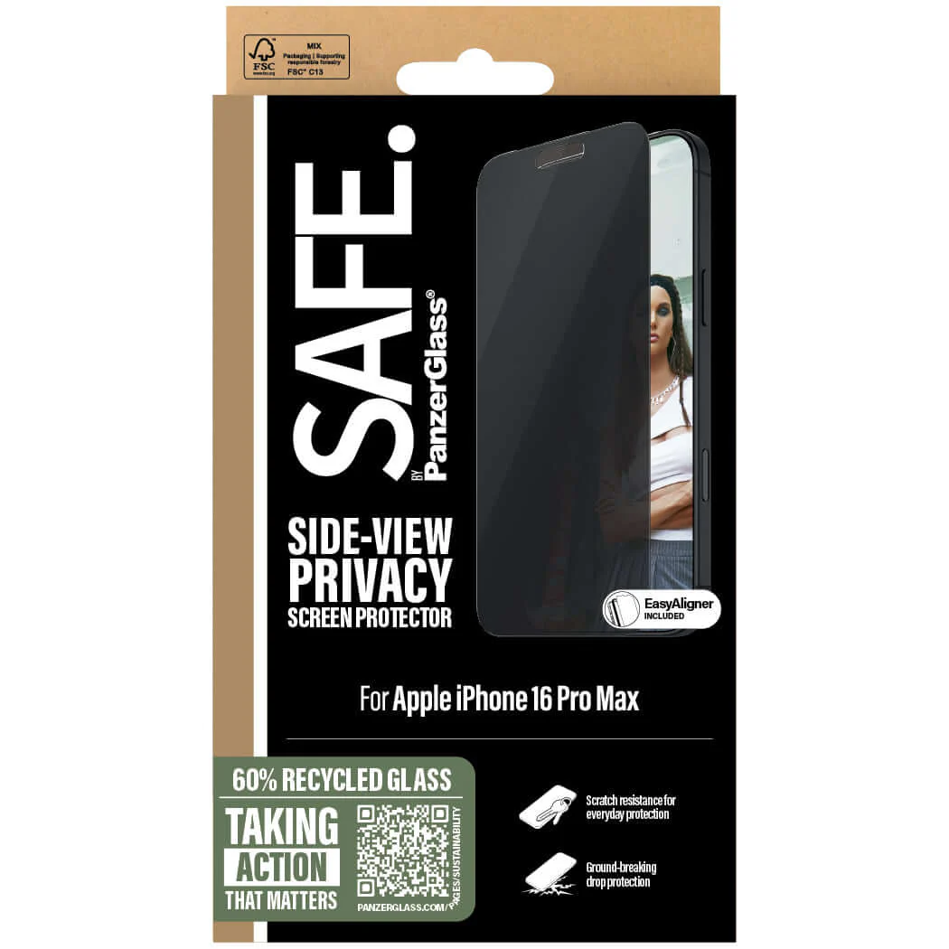 Sichtschutzglas mit Applikator für iPhone 16 Pro Max, Safe by PanzerGlass Ultra-Wide Fit Privacy + EasyAligner - Image 5