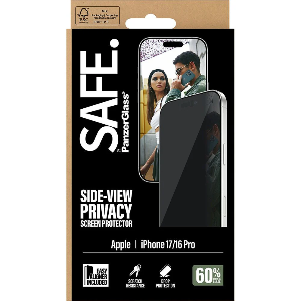 Sichtschutzglas mit Applikator für iPhone 17 / 16 Pro, SAFE by PanzerGlass Ultra-Wide Fit Privacy mit EasyAligner - Image 6