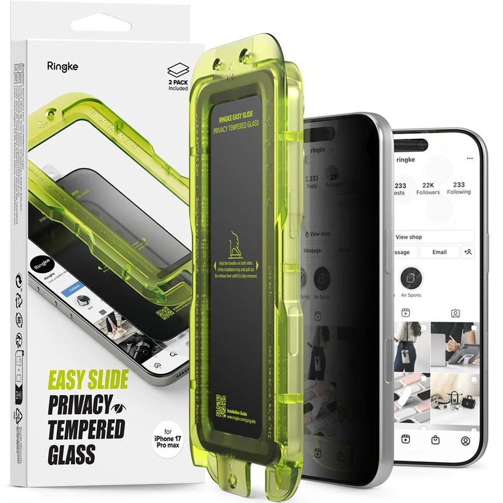 Sichtschutzglas mit Applikator für iPhone 17 Pro Max, Ringke Easy Slide Privacy, 2 Stück - Image 2