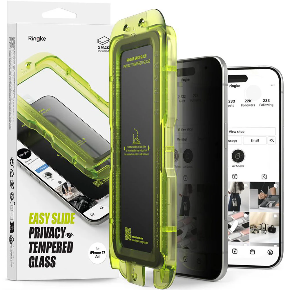 Sichtschutzglas mit Applikator für iPhone Air, Ringke Easy Slide Privacy, 2 Stück - Image 2