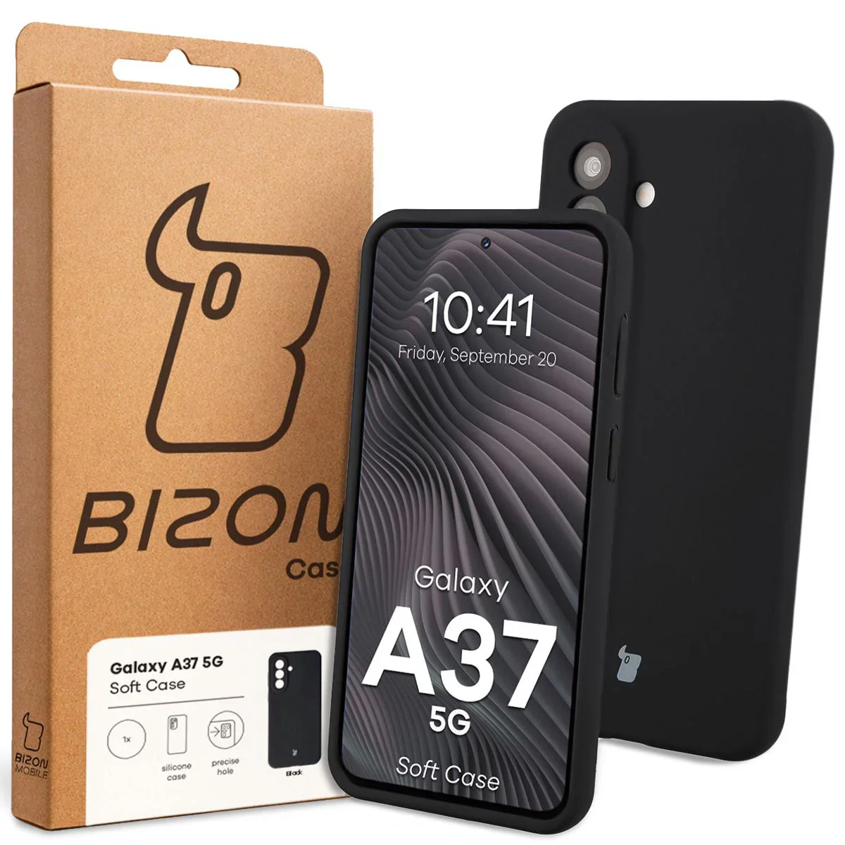 Silikon Handyhülle für Galaxy A37 5G, Bizon Soft Case, Schwarz - Image 7
