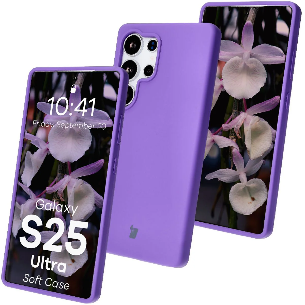 Silikon Handyhülle für Galaxy S25 Ultra, Bizon Soft Case, Violett