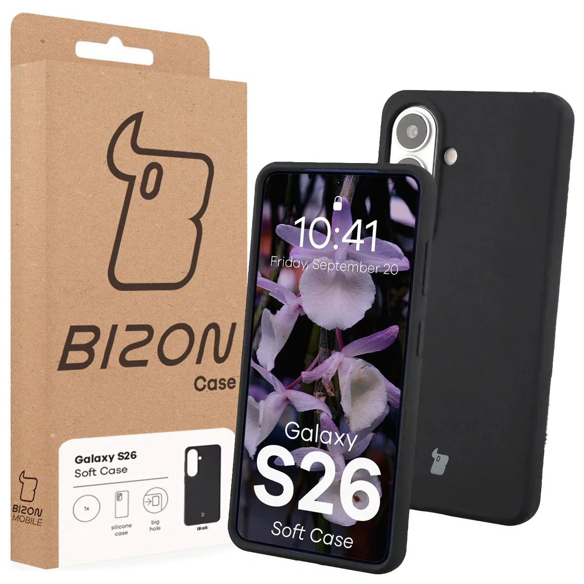 Silikon Handyhülle für Galaxy S26, Bizon Soft Case, Schwarz - Image 7