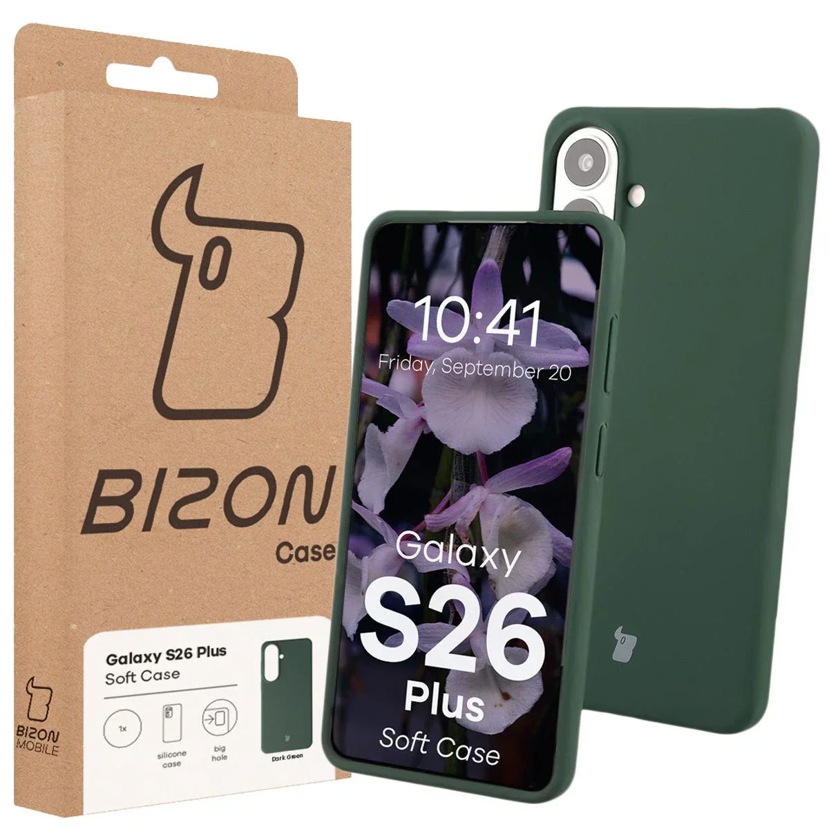 Silikon Handyhülle für Galaxy S26 Plus, Bizon Soft Case, Dunkelgrün - Image 7