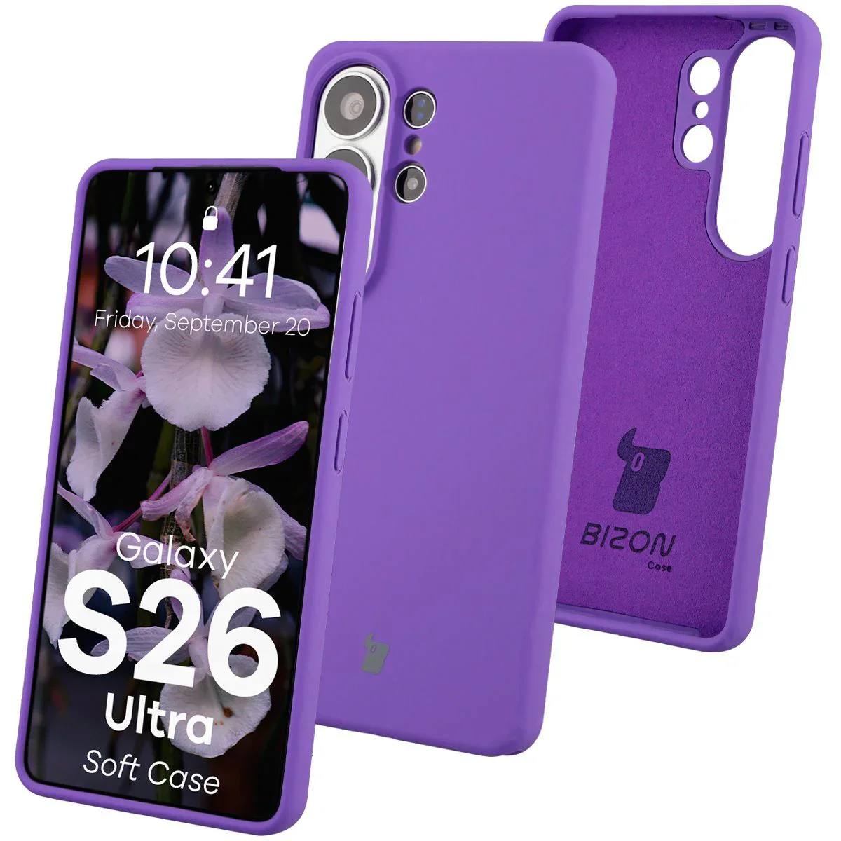 Silikon Handyhülle für Galaxy S26 Ultra, Bizon Soft Case, Violett