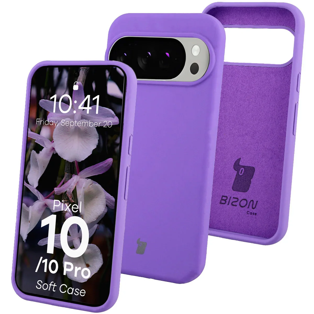 Silikon Handyhülle für Google Pixel 10 / 10 Pro, Bizon Soft Case, Violett