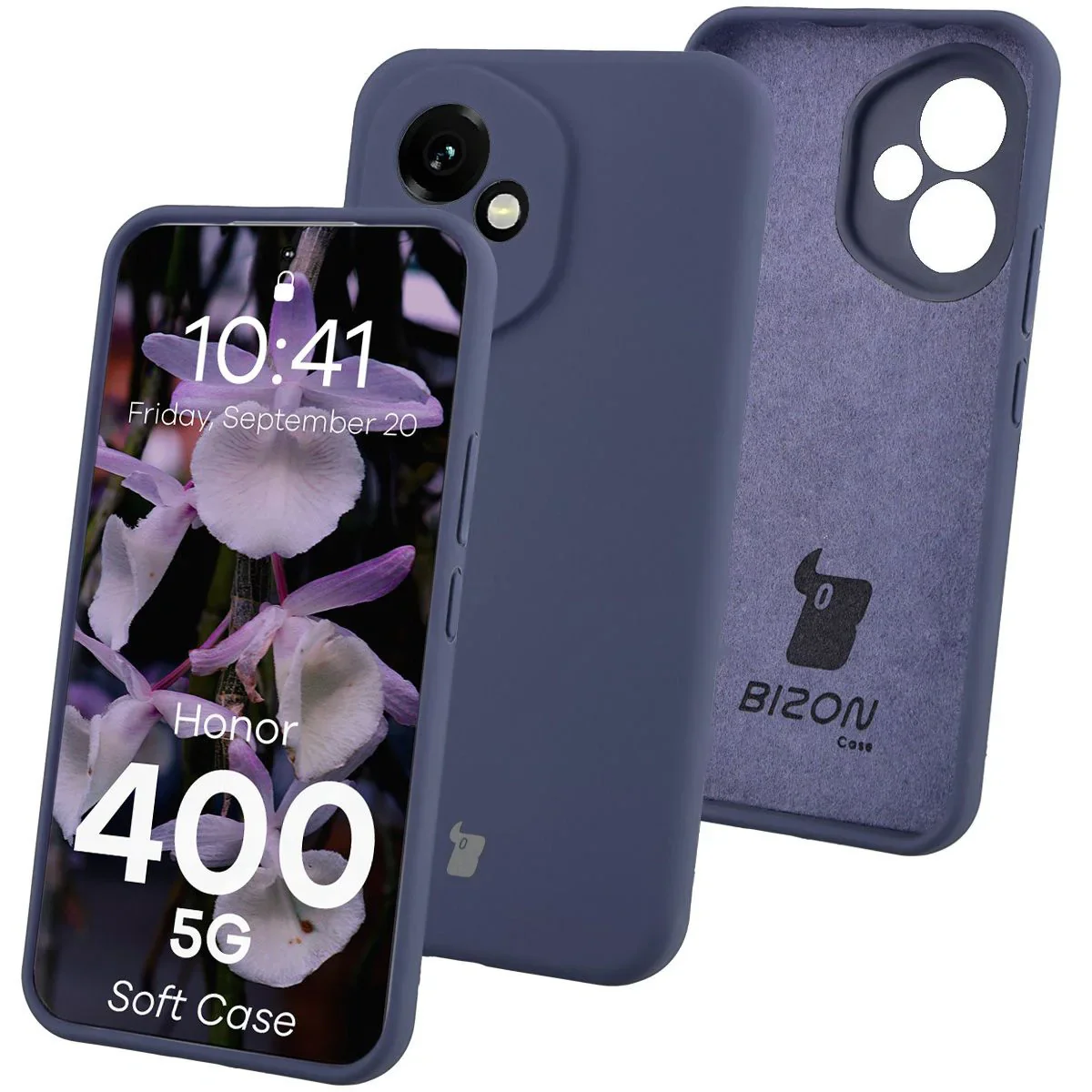 Silikon Handyhülle für Honor 400, Bizon Soft Case, Dunkelblau