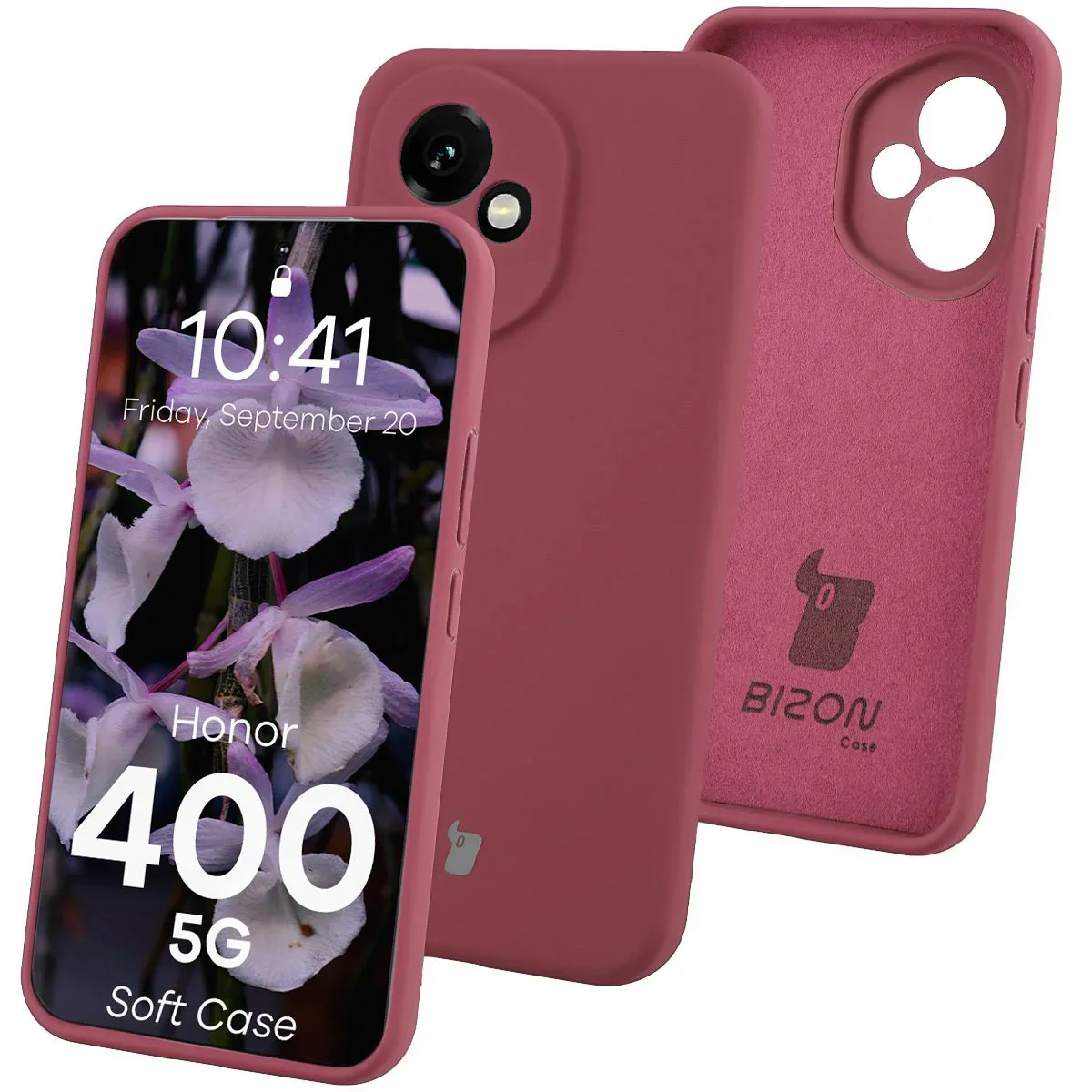 Silikon Handyhülle für Honor 400, Bizon Soft Case, Pflaumenfarbe