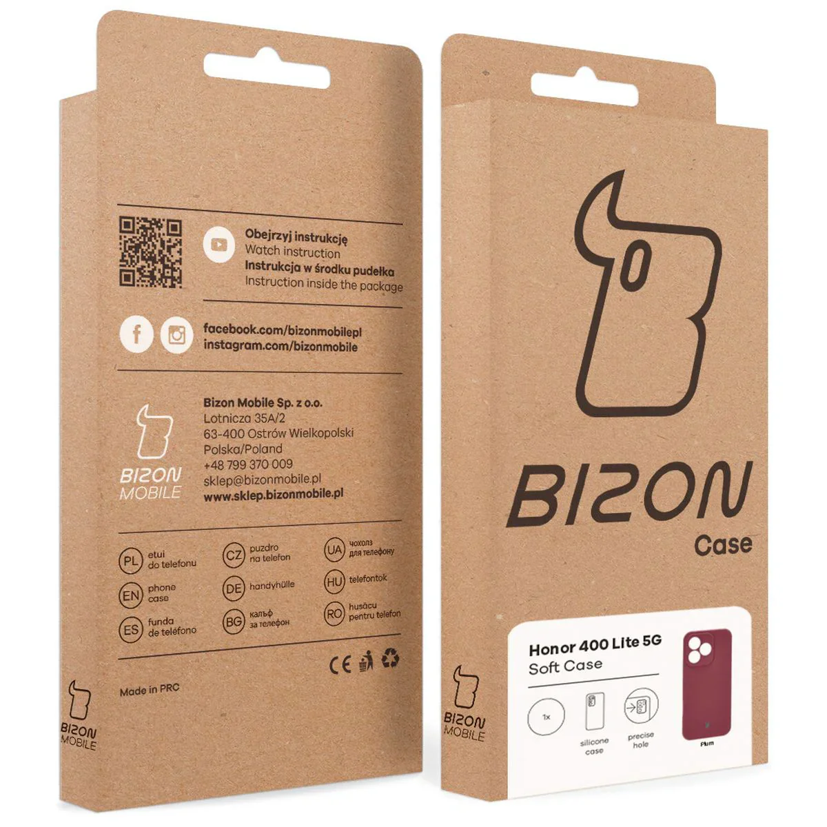 Silikon Handyhülle für Honor 400 Lite, Bizon Soft Case, Pflaumenfarbe - Image 8