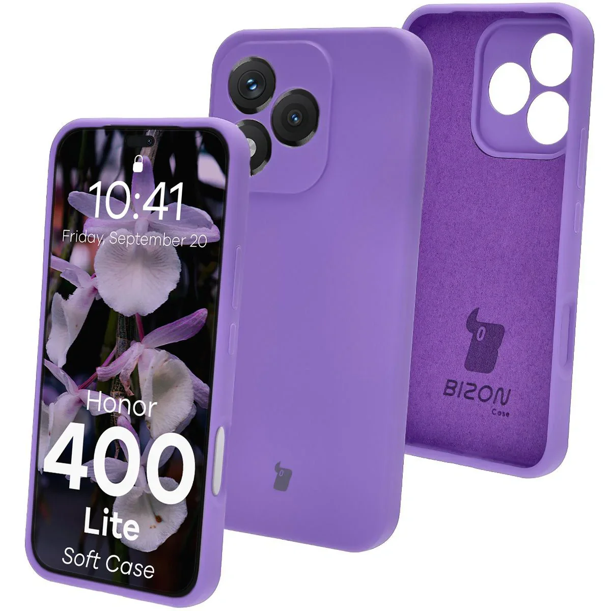 Silikon Handyhülle für Honor 400 Lite, Bizon Soft Case, Violett