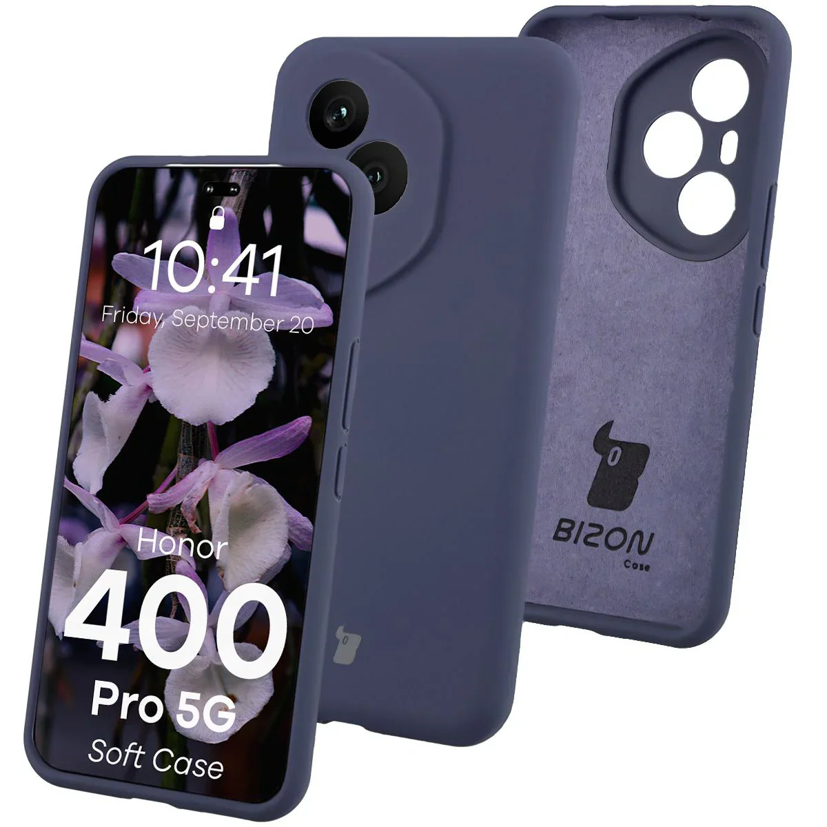 Silikon Handyhülle für Honor 400 Pro, Bizon Soft Case, Dunkelblau