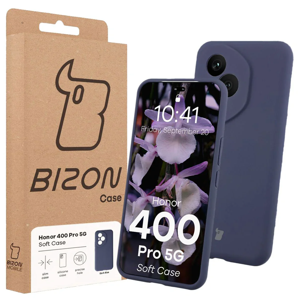 Silikon Handyhülle für Honor 400 Pro, Bizon Soft Case, Dunkelblau - Image 7