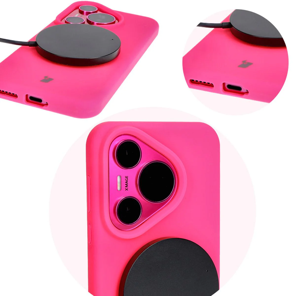Silikon Handyhülle für Huawei Pura 70, Bizon Soft Case, Neon-Pink - Image 12