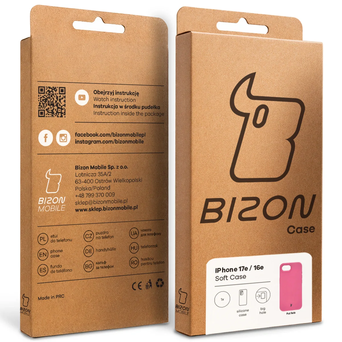 Silikon Handyhülle für iPhone 17e / 16e, Bizon Soft Case, Dunkelpink - Image 8