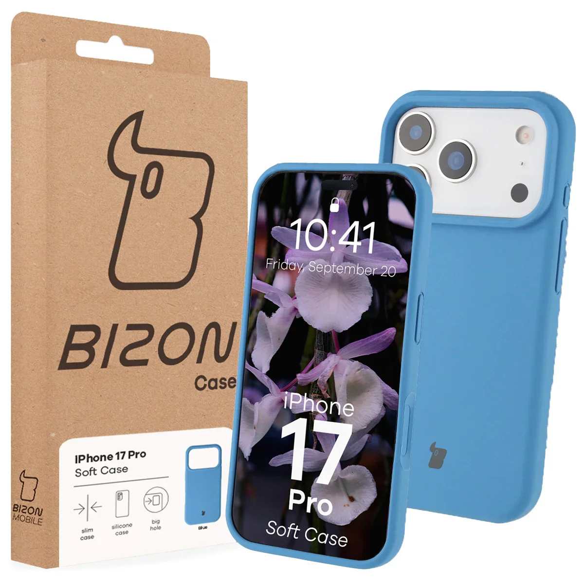 Silikon Handyhülle für iPhone 17 Pro, Bizon Soft Case, Blau - Image 7