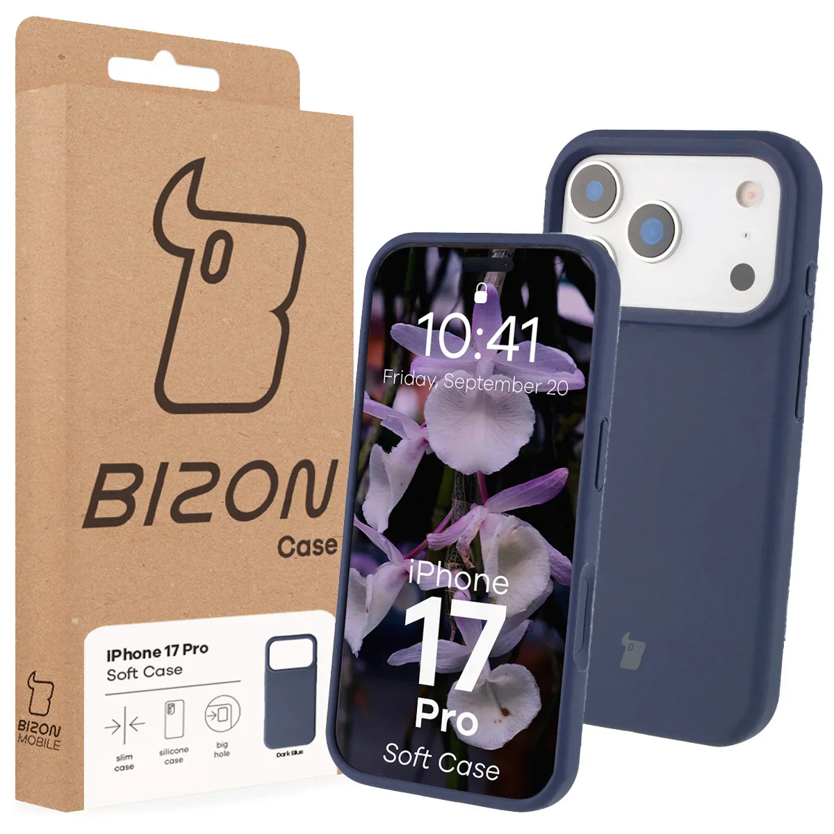 Silikon Handyhülle für iPhone 17 Pro, Bizon Soft Case, Dunkelblau - Image 7