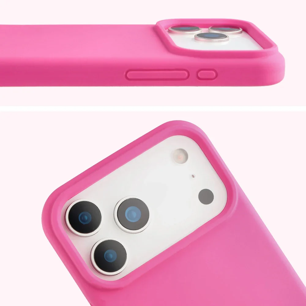 Silikon Handyhülle für iPhone 17 Pro Max, Bizon Soft Case, Dunkelpink - Image 5