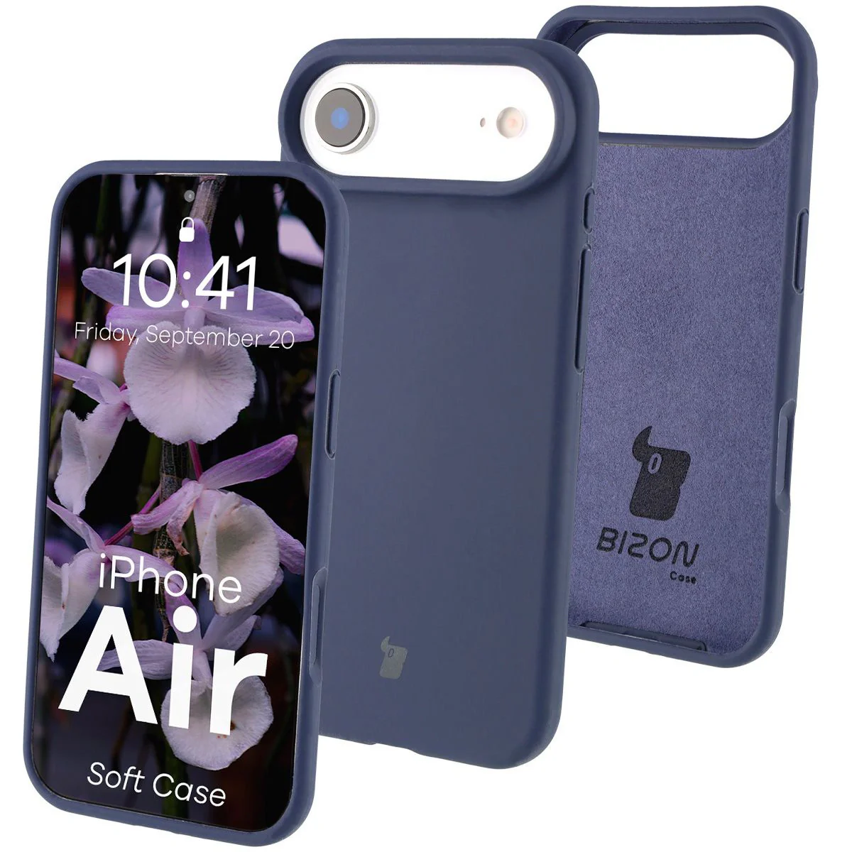 Silikon Handyhülle für iPhone Air, Bizon Soft Case, Dunkelblau