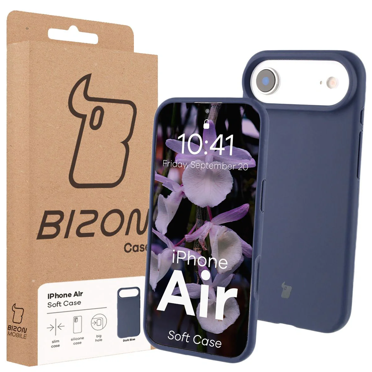 Silikon Handyhülle für iPhone Air, Bizon Soft Case, Dunkelblau - Image 7