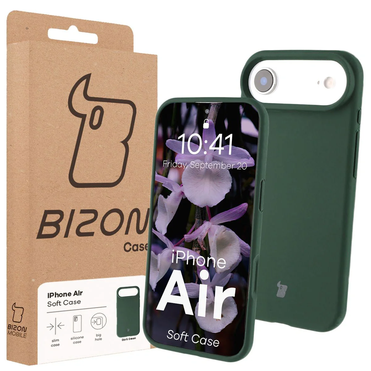 Silikon Handyhülle für iPhone Air, Bizon Soft Case, Dunkelgrün - Image 7