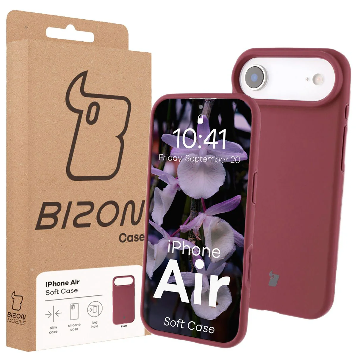 Silikon Handyhülle für iPhone Air, Bizon Soft Case, Pflaumenfarbe - Image 7