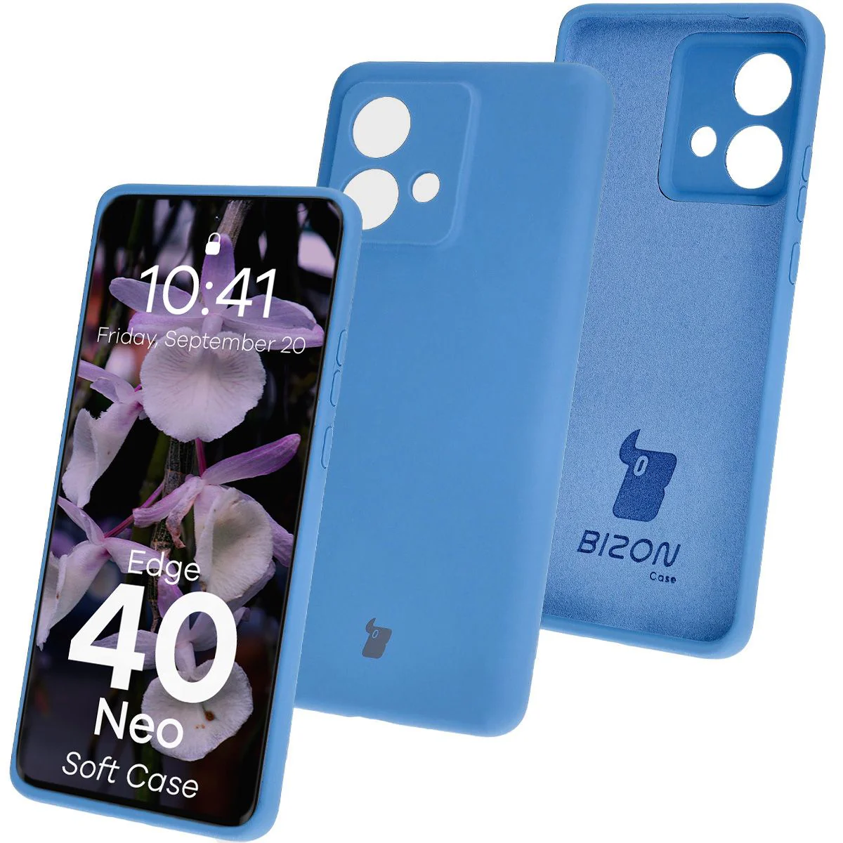Silikon Handyhülle für Motorola Edge 40 Neo, Bizon Soft Case, Blau