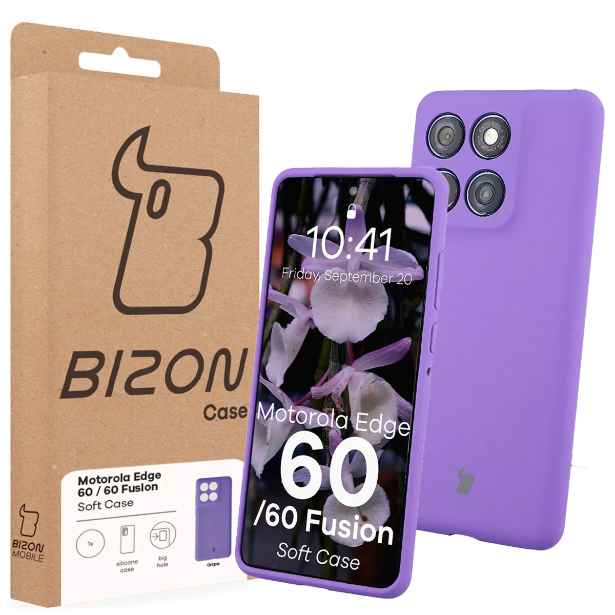 Silikon Handyhülle für Motorola Edge 60 Fusion / 60, Bizon Soft Case, Violett - Image 7