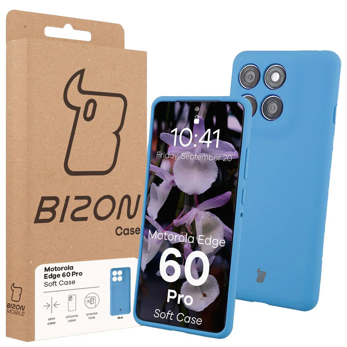 Silikon Handyhülle für Motorola Edge 60 Pro, Bizon Soft Case, Blau - Image 7