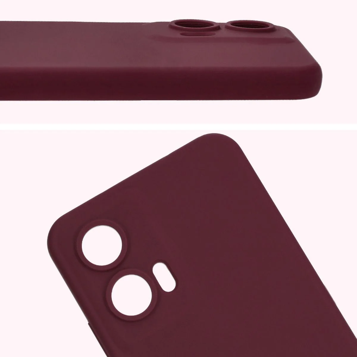 Silikon Handyhülle für Motorola Moto G35 5G, Bizon Soft Case, Pflaumenfarbe - Image 5