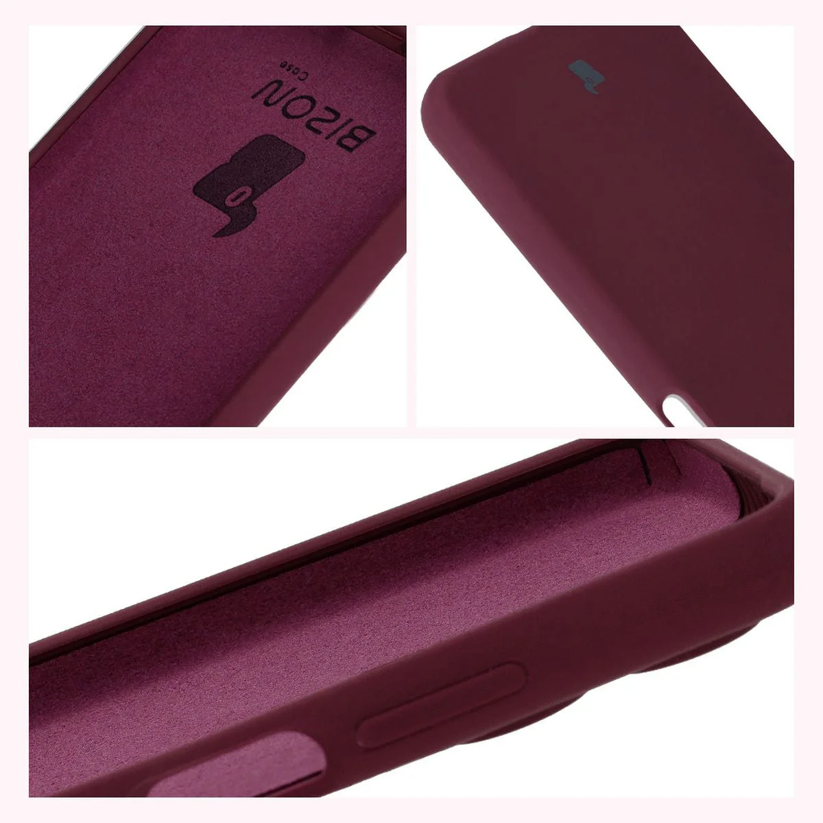 Silikon Handyhülle für Motorola Moto G35 5G, Bizon Soft Case, Pflaumenfarbe - Image 6