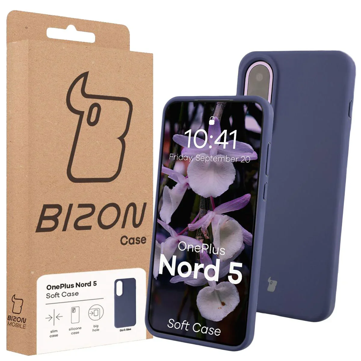 Silikon Handyhülle für OnePlus Nord 5, Bizon Soft Case, Dunkelblau - Image 7