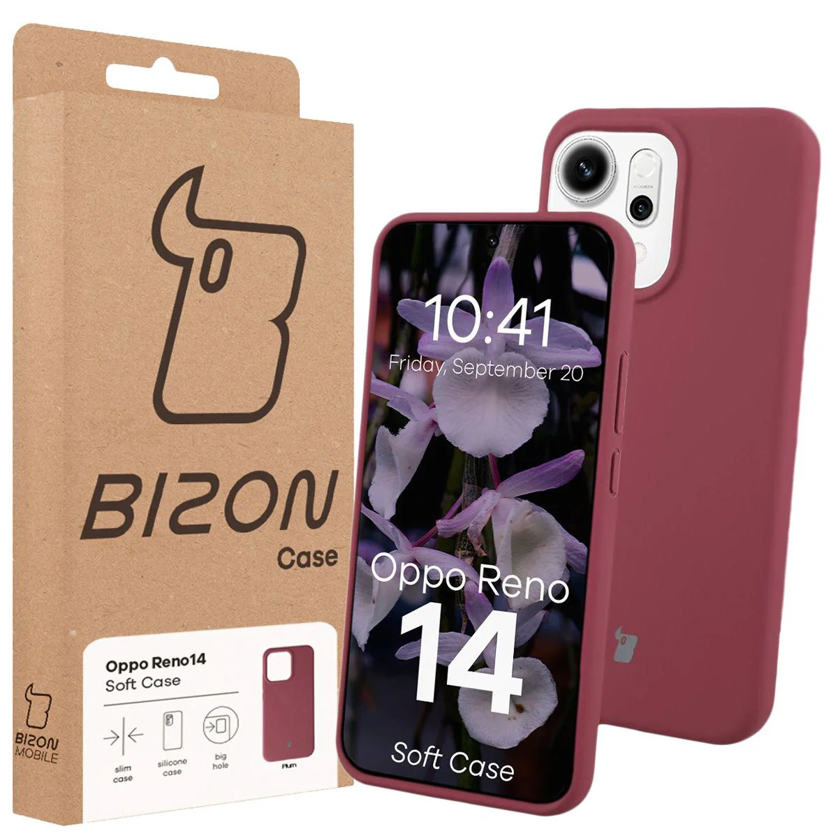 Silikon Handyhülle für Oppo Reno 14, Bizon Soft Case, Pflaumenfarbe - Image 8