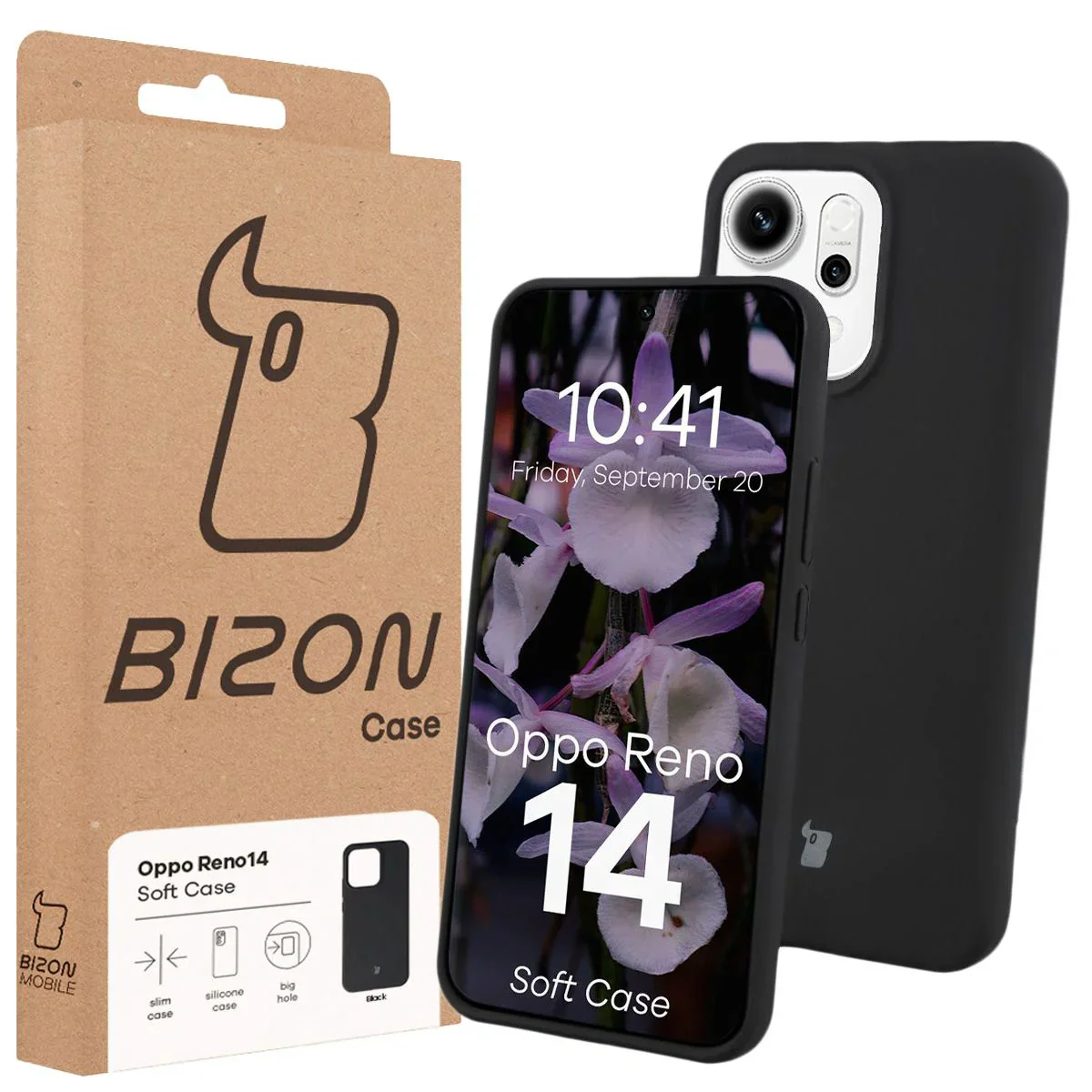 Silikon Handyhülle für Oppo Reno 14, Bizon Soft Case, Schwarz - Image 7